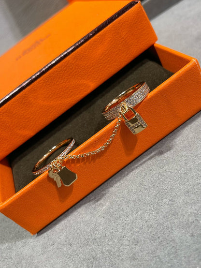 [Sophire Jewelry ]HM KELLY CLOCHETTE DOUBLE RING IN  WITH DIAMONDS
