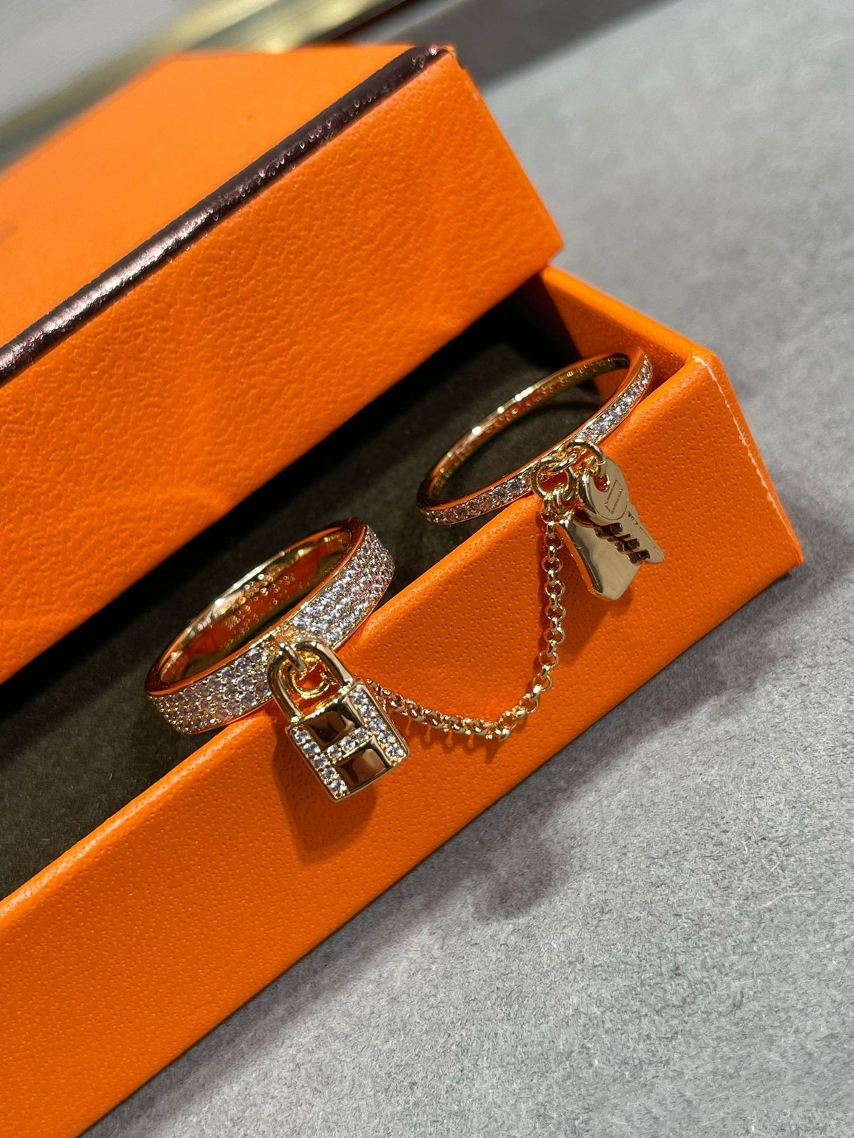 [Sophire Jewelry ]HM KELLY CLOCHETTE DOUBLE RING IN  WITH DIAMONDS