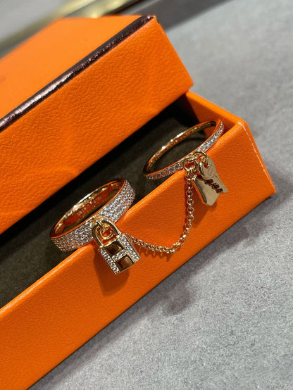 [Sophire Jewelry ]HM KELLY CLOCHETTE DOUBLE RING IN  WITH DIAMONDS