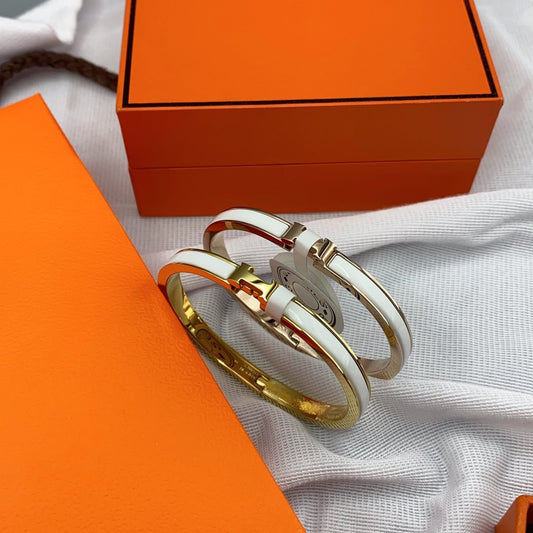 [Sophire]CLASSIC HM CLIC WHITE 8MM ENAMEL BRACELET