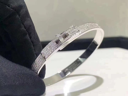 [Sophire Jewelry ]HM KELLY BRACELET IN SILVER AND FULL PAVE DIAMOND