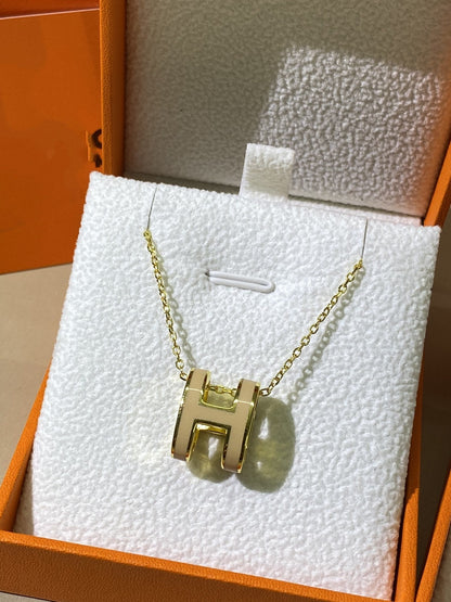 [Sophire Jewelry ]HM CLIC YELLOW ENAMEL GOLD NECKLACE