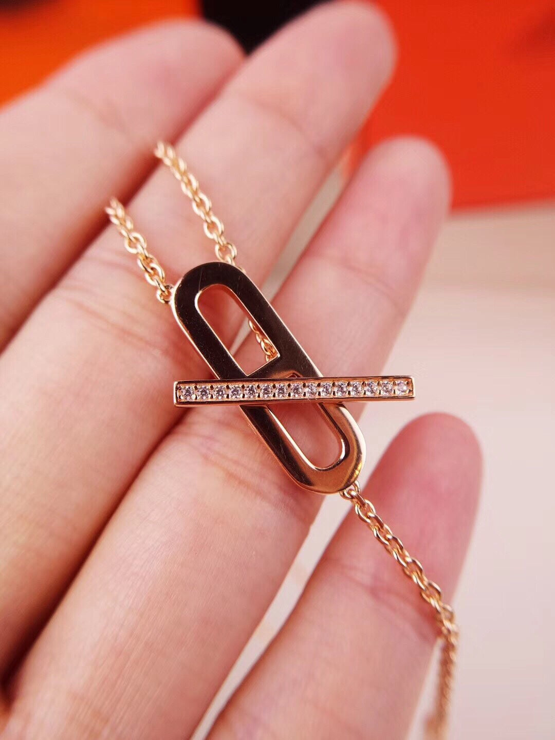 [Sophire Jewelry ]HM FIRE PIG NOSE NECKLACE TRENDY STREET