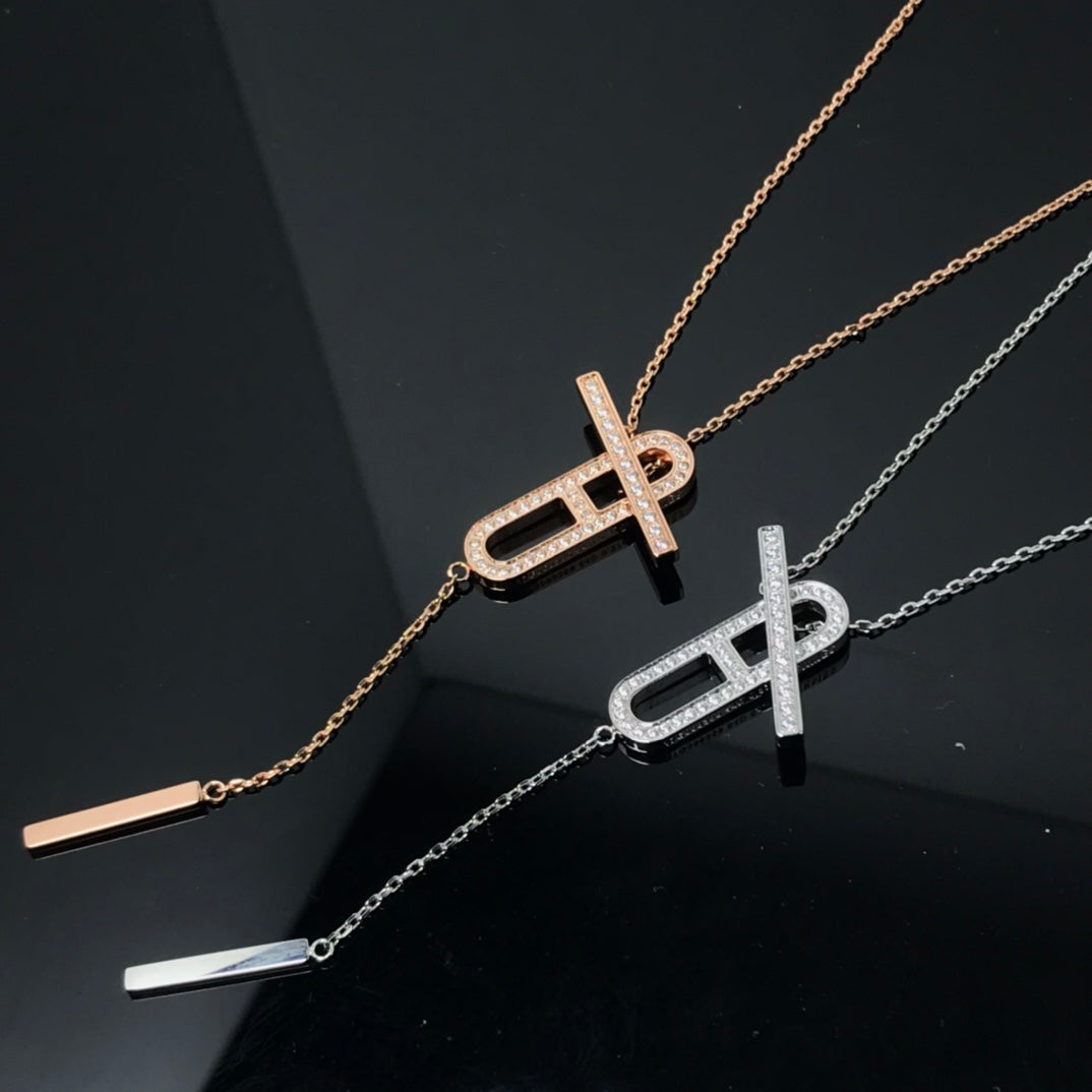 [Sophire Jewelry ]HM NECKLACE PLATINUM ROSE GOLD DIAMOND