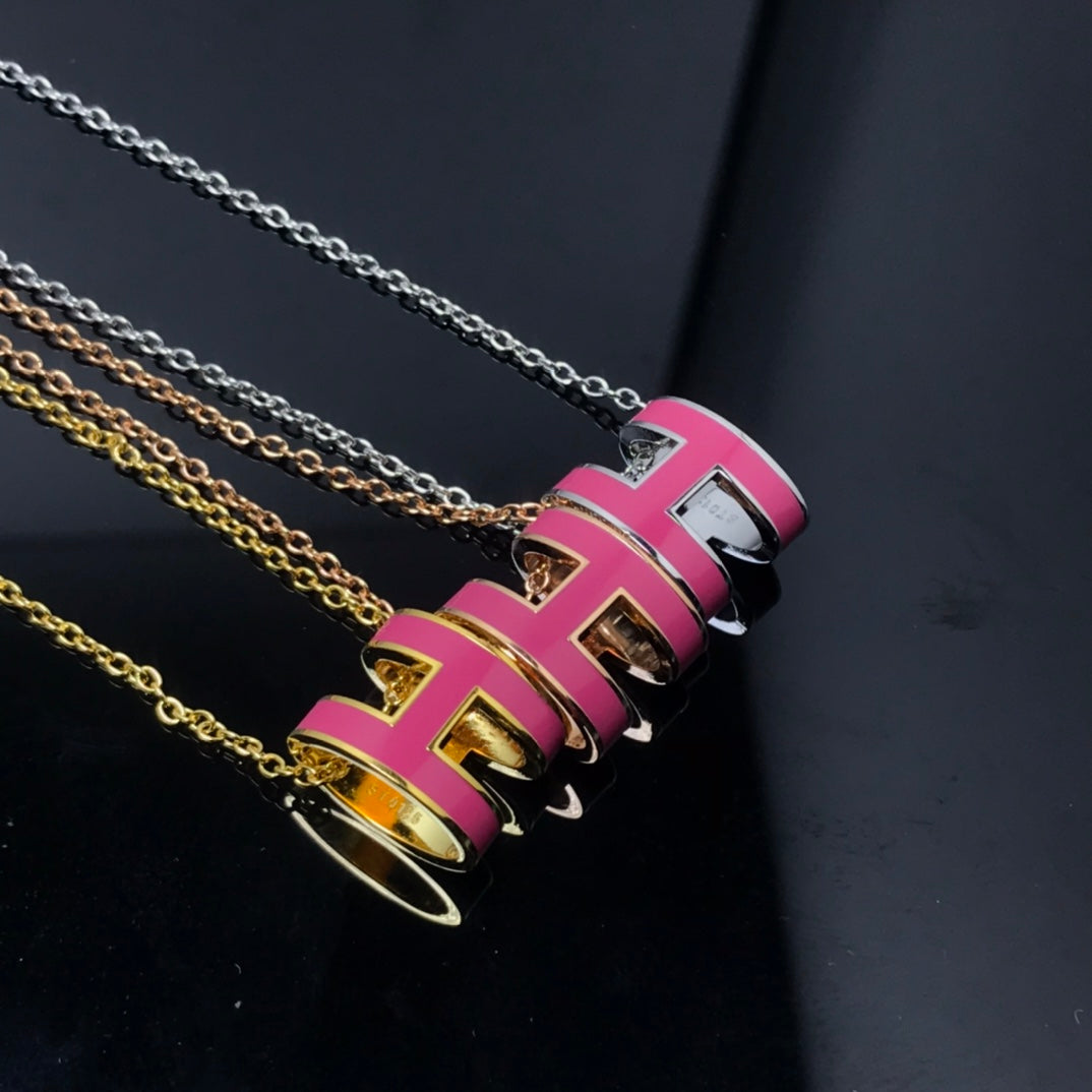 [Sophire Jewelry ]H NECKLACE PINK