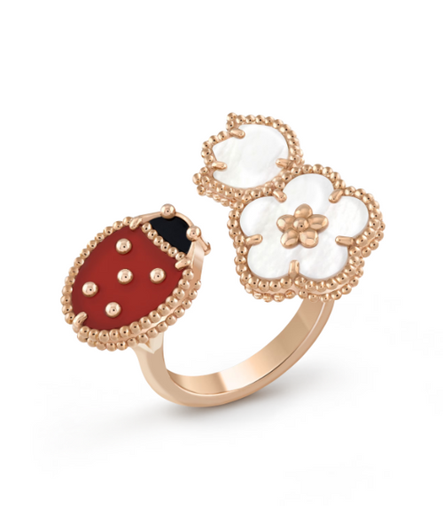 [Sophire Jewelry ]LUCKY 3 MOTIF ROSE GOLD RING