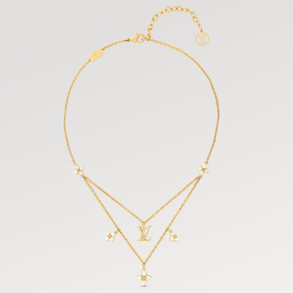 [Sophire Jewelry ]FLOWERGRAM GOLD MOP DOUBLE ROW NECKLACE
