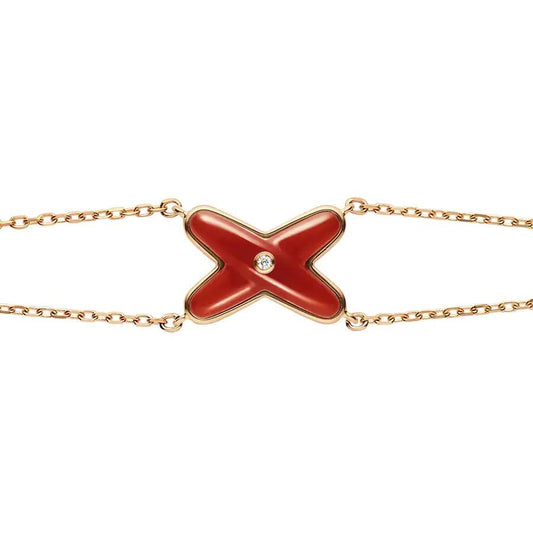 [Sophire]JEUX BRACELET CARNELIAN ROSE GOLD 1 DIAMOND