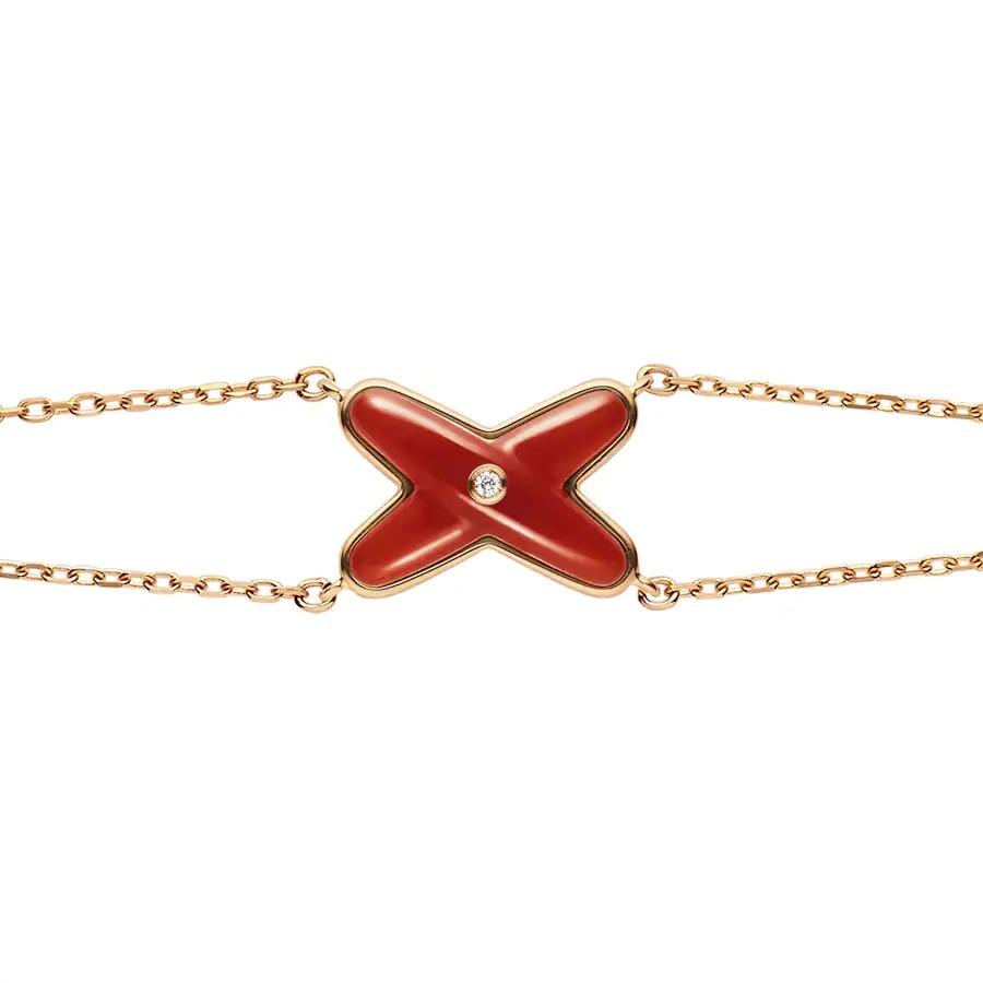 [Sophire Jewelry ]JEUX BRACELET CARNELIAN PINK GOLD 1 DIAMOND