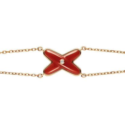 [Sophire Jewelry ]JEUX BRACELET CARNELIAN PINK GOLD 1 DIAMOND