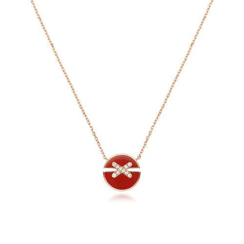 [Sophire Jewelry ]JEUX DE ROSE GOLD DIAMOND NECKLACE