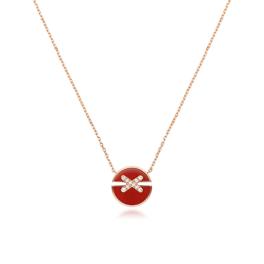 [Sophire]JEUX DE ROSE GOLD DIAMOND NECKLACE