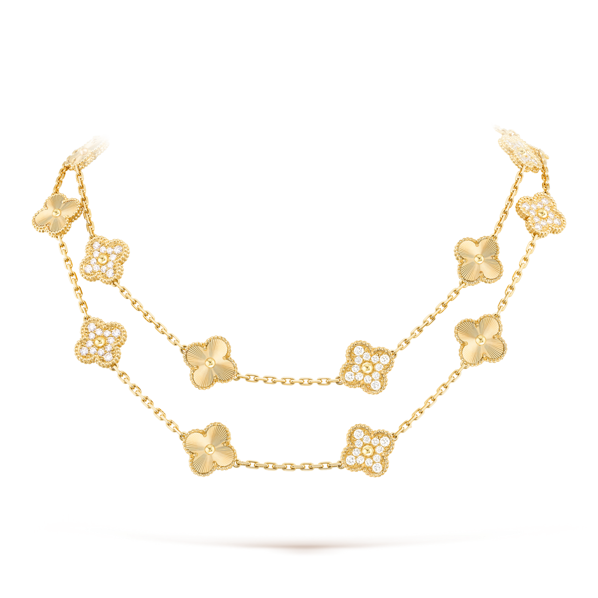 [Sophire Jewelry ]CLOVER 20 MOTIFS LASER DIAMOND NECKLACE