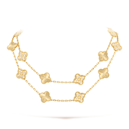 [Sophire Jewelry ]CLOVER 20 MOTIFS LASER DIAMOND NECKLACE