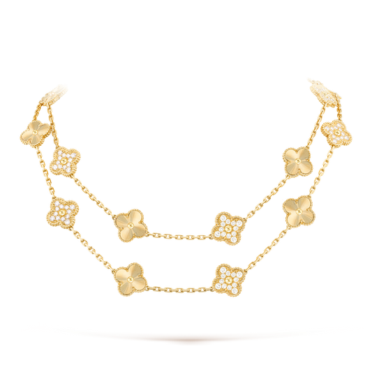 [Sophire Jewelry ]CLOVER 20 MOTIFS LASER DIAMOND NECKLACE