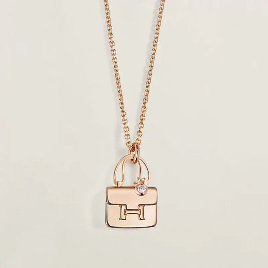 [Sophire]AMULETTE PEDANT ROSE GOLD NECKLACE