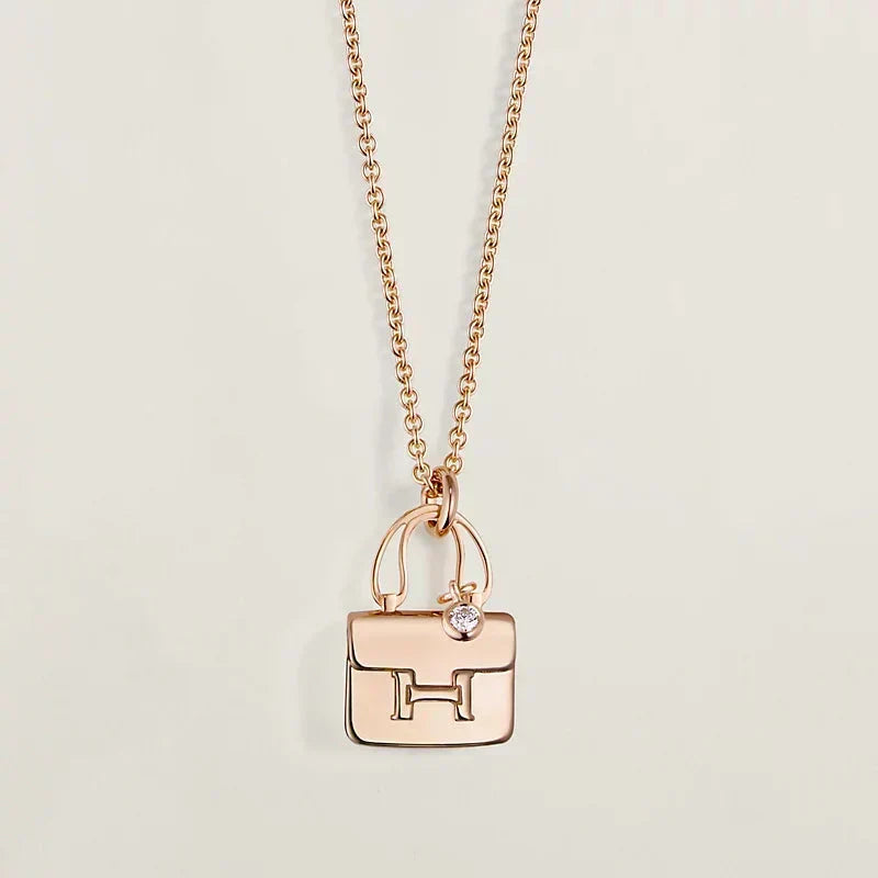 [Sophire Jewelry ]AMULETTE PEDANT ROSE GOLD NECKLACE