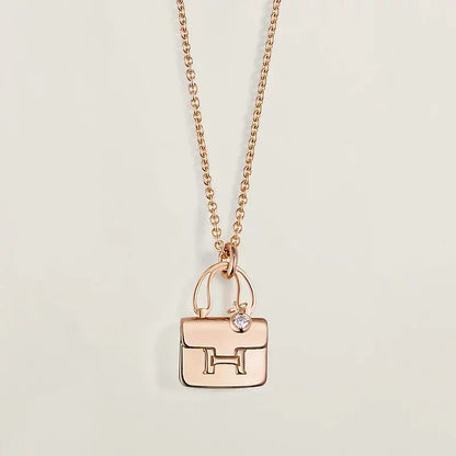 [Sophire Jewelry ]AMULETTE PEDANT ROSE GOLD NECKLACE