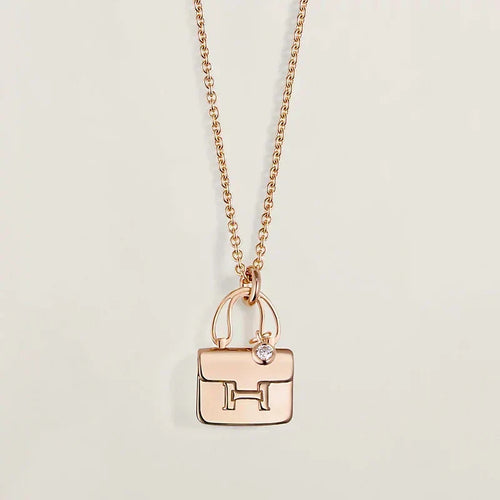[Sophire Jewelry ]AMULETTE PEDANT ROSE GOLD NECKLACE