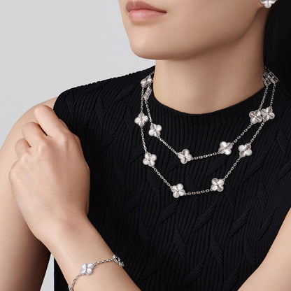 [Sophire Jewelry ]CLOVER 20 MOTIFS DIAMOND SILVER