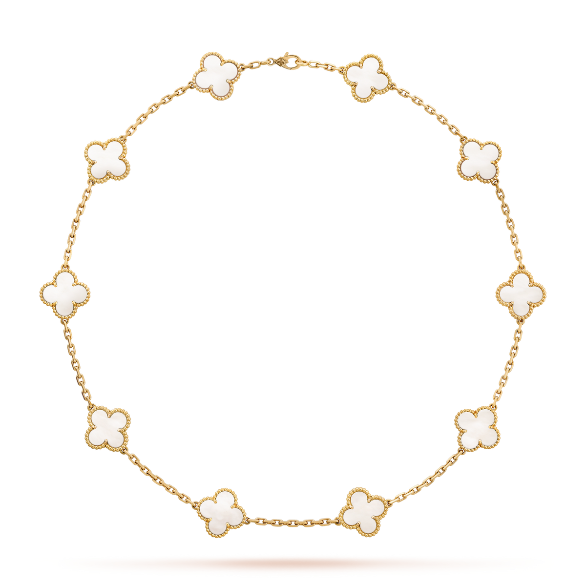 [Sophire Jewelry ]CLOVER 10 MOTIFS WHITE MOTHER OF PEARL NECKLACE