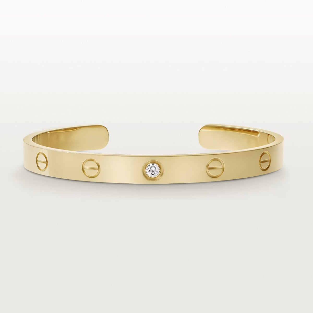 [Sophire Jewelry ]LOVE BRACELET 6.1MM 1 DIAMOND OPEN CUFF