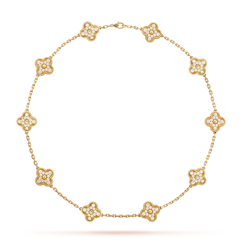 [Sophire Jewelry ]CLOVER 10 MOTIFS DIAMOND NECKLACE