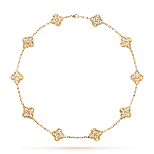[Sophire Jewelry ]CLOVER 10 MOTIFS DIAMOND NECKLACE