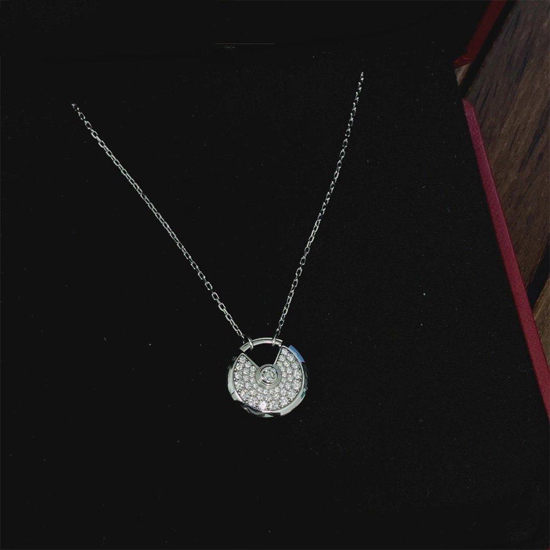[Sophire Jewelry ]AMULETTE SILVER FULL DIAMOND NECKLACE