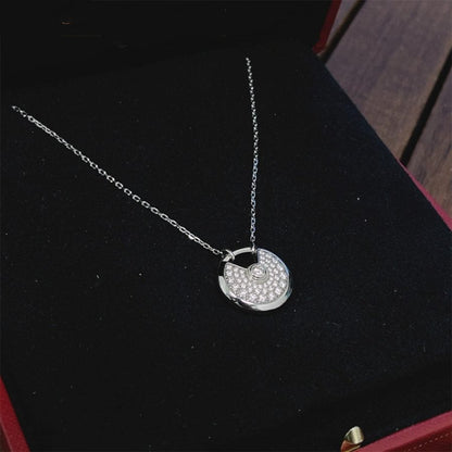 [Sophire Jewelry ]AMULETTE SILVER FULL DIAMOND NECKLACE