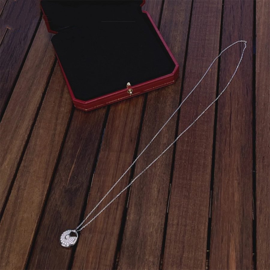 [Sophire Jewelry ]AMULETTE SILVER FULL DIAMOND NECKLACE