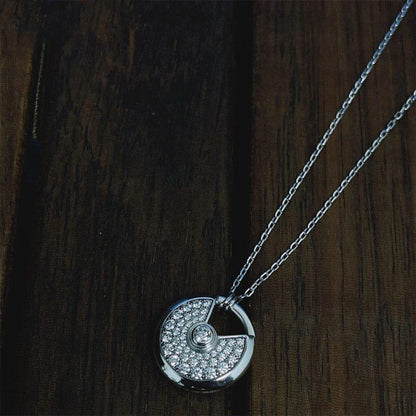 [Sophire Jewelry ]AMULETTE SILVER FULL DIAMOND NECKLACE