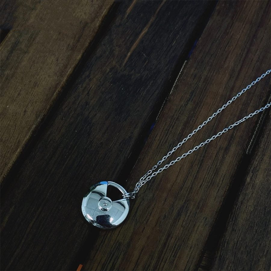 [Sophire Jewelry ]AMULETTE SILVER FULL DIAMOND NECKLACE