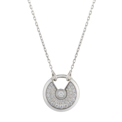 [Sophire Jewelry ]AMULETTE SILVER FULL DIAMOND NECKLACE