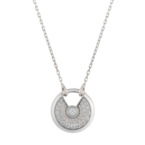 [Sophire Jewelry ]AMULETTE SILVER FULL DIAMOND NECKLACE