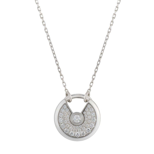 [Sophire Jewelry ]AMULETTE SILVER FULL DIAMOND NECKLACE