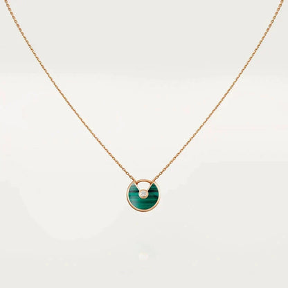 [Sophire Jewelry ]AMULETTE ROSE GOLD MALACHITE NECKLACE