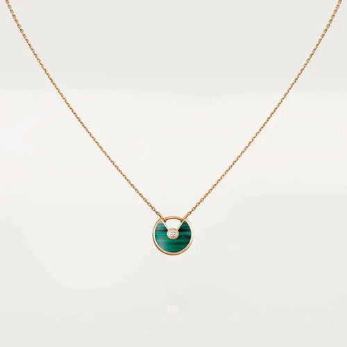 [Sophire Jewelry ]AMULETTE ROSE GOLD MALACHITE NECKLACE
