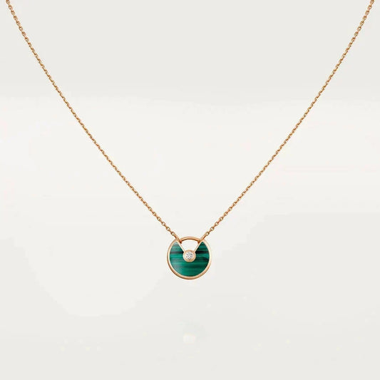 [Sophire Jewelry ]AMULETTE ROSE GOLD MALACHITE NECKLACE