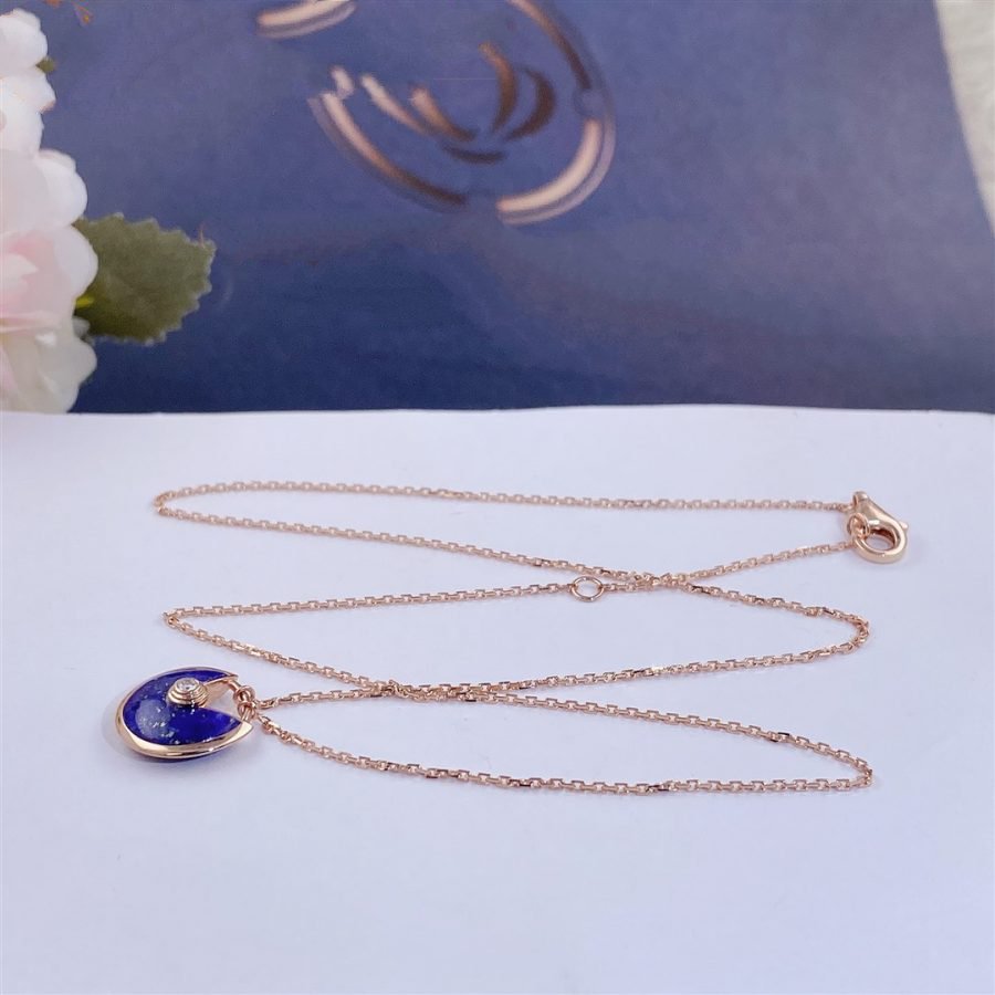 [Sophire Jewelry ]AMULETTE ROSE GOLD AGATE NECKLACE
