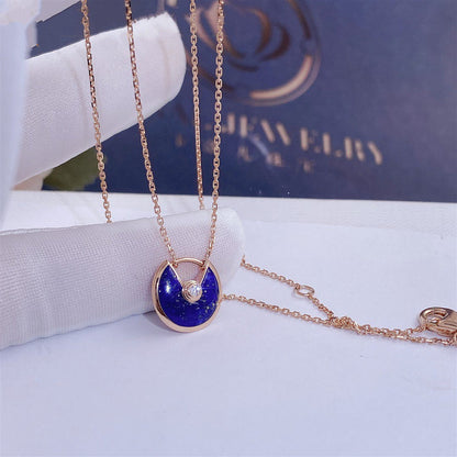 [Sophire Jewelry ]AMULETTE ROSE GOLD AGATE NECKLACE