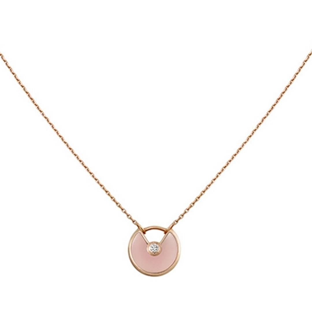[Sophire Jewelry ]AMULETTE ROSE GOLD PINK MOP NECKLACE