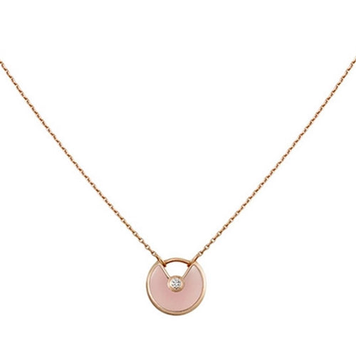 [Sophire Jewelry ]AMULETTE ROSE GOLD PINK MOP NECKLACE