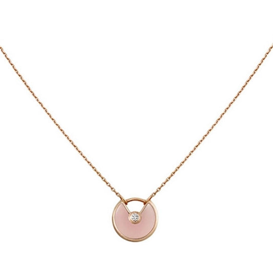 [Sophire Jewelry ]AMULETTE ROSE GOLD PINK MOP NECKLACE