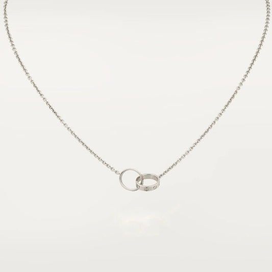 [Sophire Jewelry ]LOVE NECKLACE PINK GOLD AND SILVER