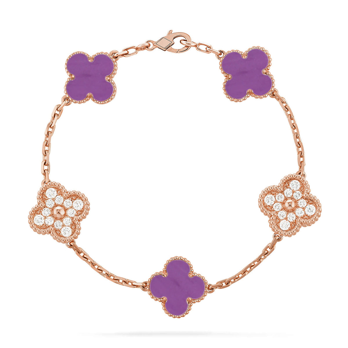 [Sophire Jewelry ] CLOVER 5 MOTIF VIOLET BRACELET COLLECTION