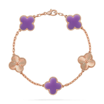 [Sophire Jewelry ]CLOVER 5 MOTIF LIGHT PURPLE BRACELET COLLECTION
