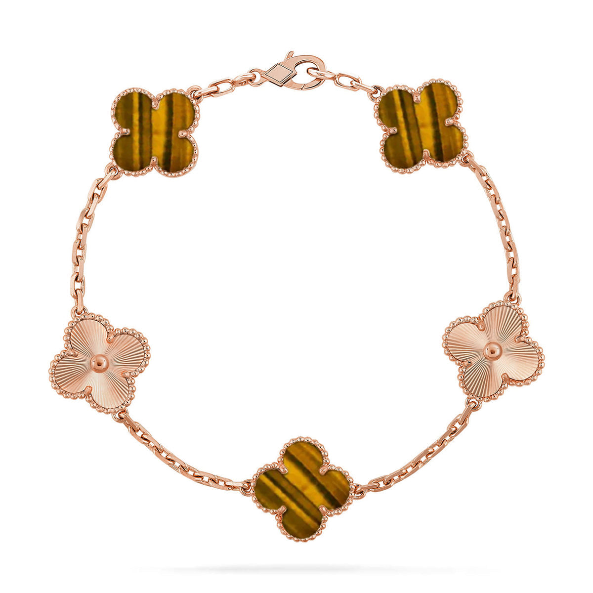 [Sophire Jewelry ] CLOVER 5 MOTIFS TIGER EYE BRACELET COLLECTION