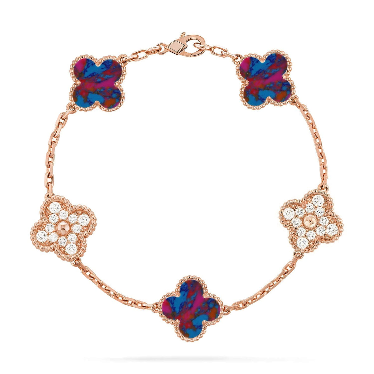[Sophire Jewelry ]CLOVER 5 MOTIF COLOR GEMSTONES BRACELET COLLECTION