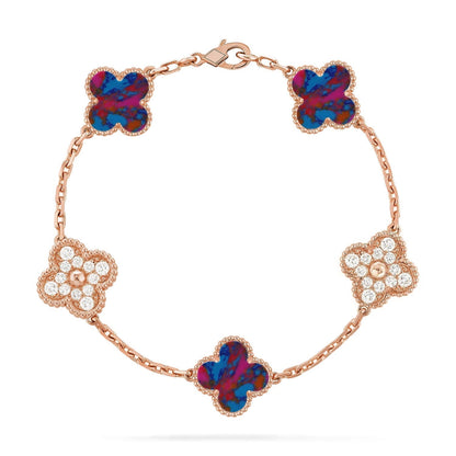 [Sophire Jewelry ]CLOVER 5 MOTIF COLOR GEMSTONES BRACELET COLLECTION